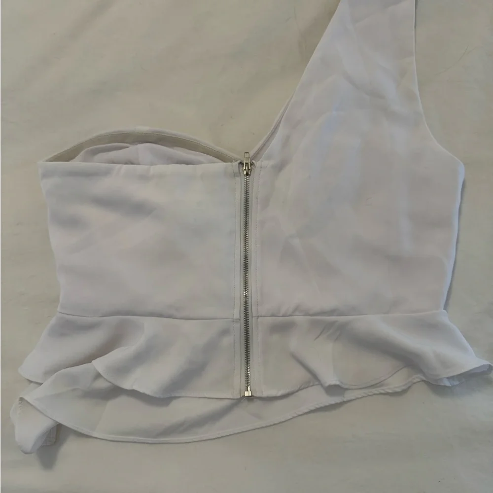 Superdown White Ruffle One-Shoulder Top - Picture 2 of 3